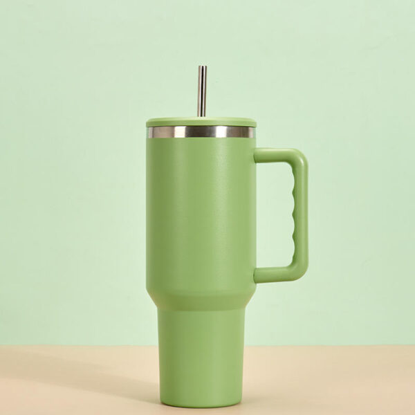 40-OZ Insulated Gradient Tumbler with Lid & Straw Water Bottle Stainless Steel - Image 6
