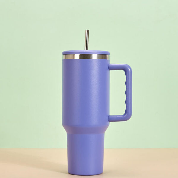 40-OZ Insulated Gradient Tumbler with Lid & Straw Water Bottle Stainless Steel - Image 4