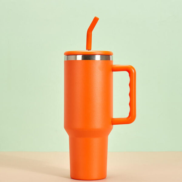 40-OZ Insulated Gradient Tumbler with Lid & Straw Water Bottle Stainless Steel - Image 5