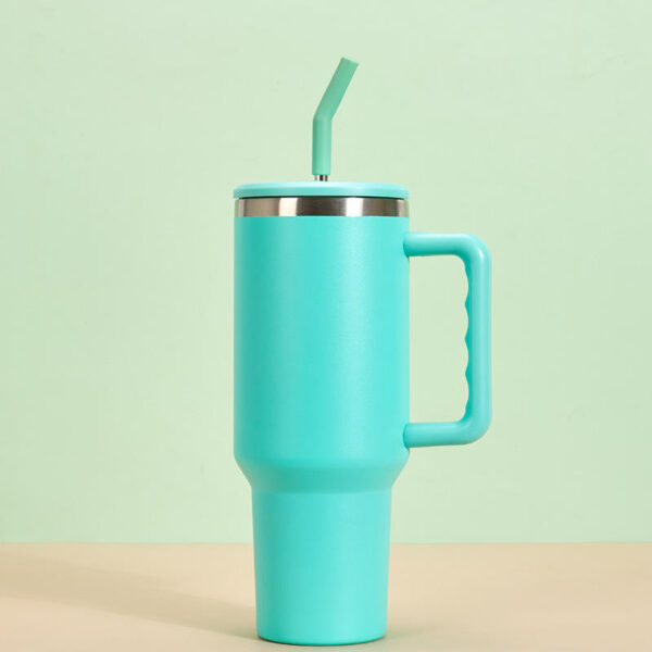 40-OZ Insulated Gradient Tumbler with Lid & Straw Water Bottle Stainless Steel - Image 3