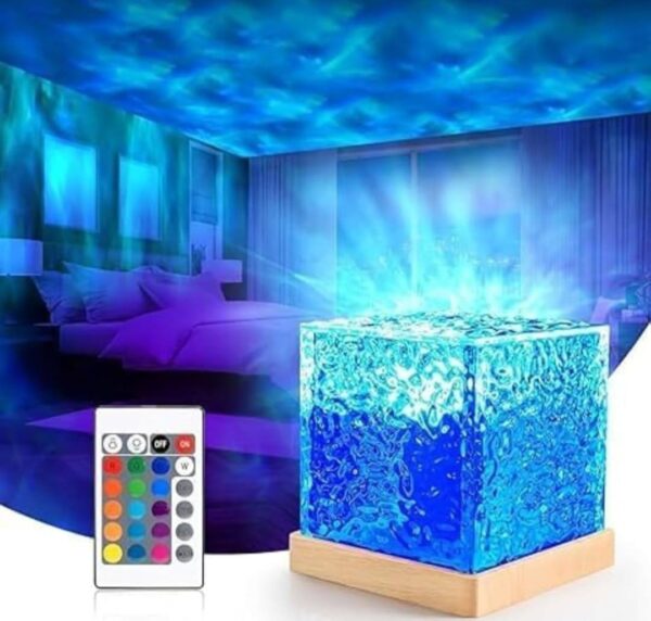 USB 16-in-1 Water Pattern Night Light with Remote Control