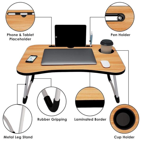 Foldable Wooden Laptop Table – Portable & Multipurpose - Image 3