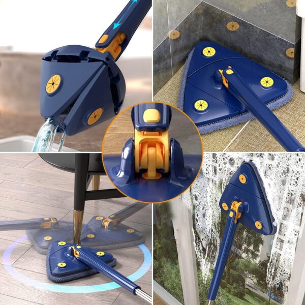 360° Triangle Adjustable Mop with Twist Squeeze