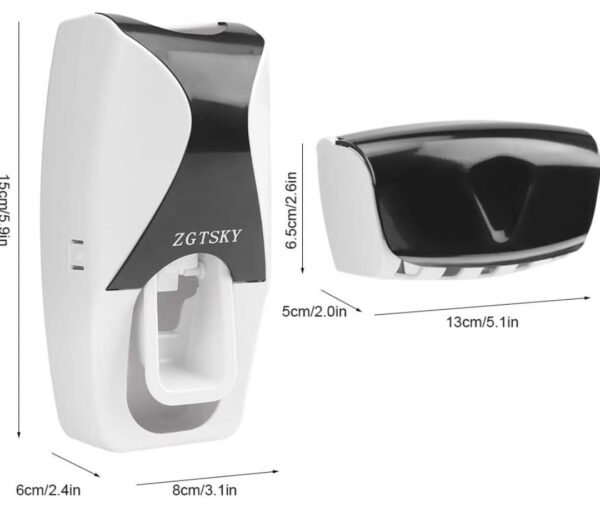 Wall-Mounted Black ABS Toothpaste Dispenser - Image 4