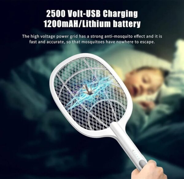 Electric Rechargeable Mosquito Killer Racket Lamp – 2-in-1 Bug Zapper - Image 5