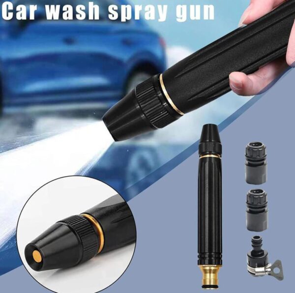 High Pressure Metal Water Spray Gun – Garden Hose Nozzle with Jet & Mist Modes