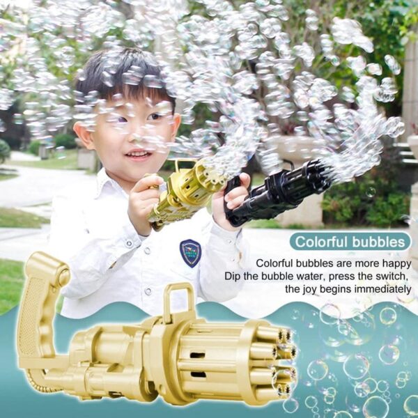 Kids Automatic Gatling Bubble Gun Toy – 8-Hole Electric Bubble Machine - Image 3