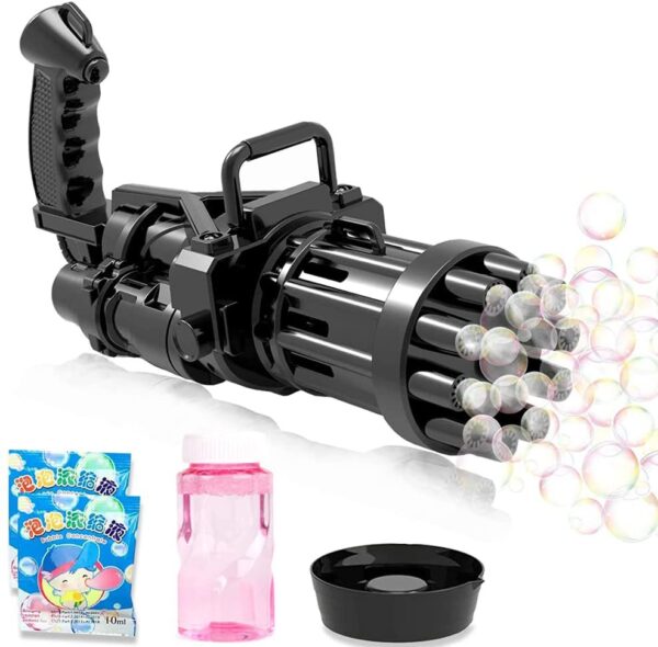 Kids Automatic Gatling Bubble Gun Toy – 8-Hole Electric Bubble Machine - Image 2