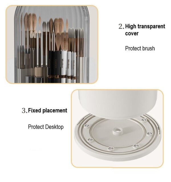 Cosmo Spin Brush Holder – 360° Rotating Makeup Brush Organizer - Image 4