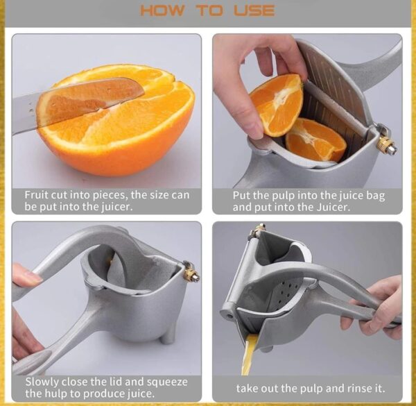 Automoness Manual Juicer – Heavy Duty Single Press Lemon Squeezer - Image 3