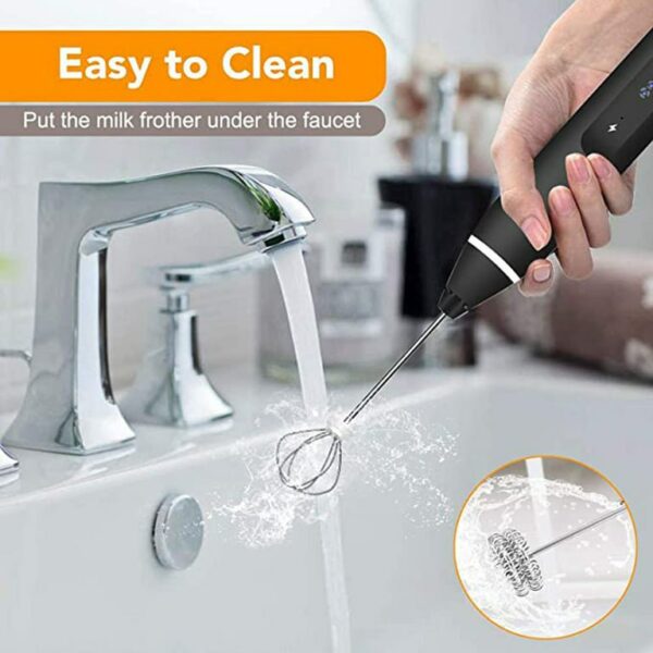 Coffee Better USB Rechargeable Milk Frother – 3-Speed Foam Maker with Egg Mixer - Image 2
