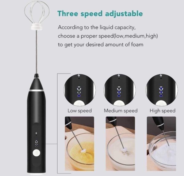Coffee Better USB Rechargeable Milk Frother – 3-Speed Foam Maker with Egg Mixer - Image 5
