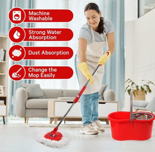 360° Spin Mop and Bucket with Wringer Set - Image 5