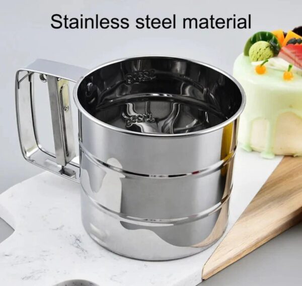 Stainless Steel Flour Strainer – Fine Mesh Sifter for Baking - Image 2