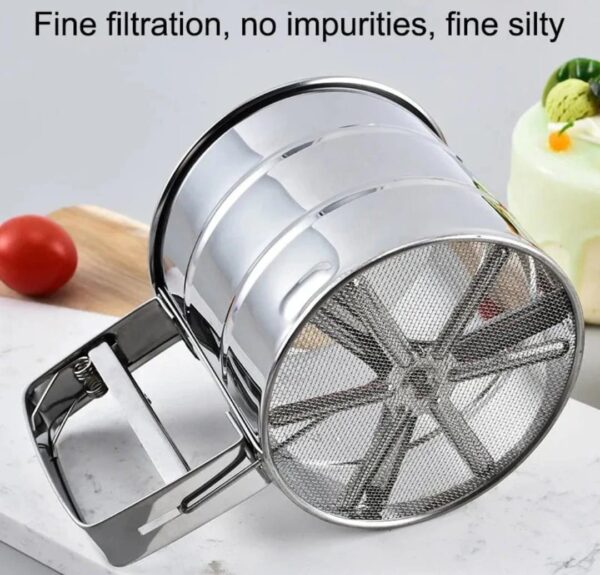 Stainless Steel Flour Strainer – Fine Mesh Sifter for Baking - Image 3