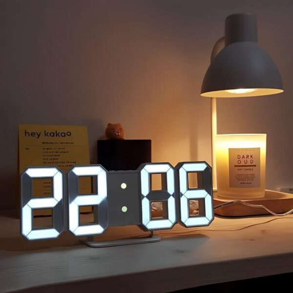 3D LED Digital Wall Clock – Multi-Functional Modern Design