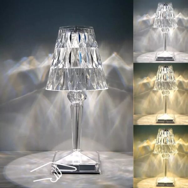 Crystal Table Lamp – 16 RGB Color Changing LED Light - Image 3