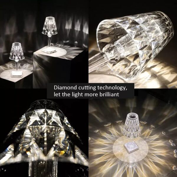 Crystal Table Lamp – 16 RGB Color Changing LED Light - Image 4