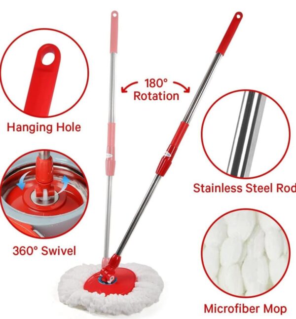 360° Spin Mop and Bucket with Wringer Set - Image 2