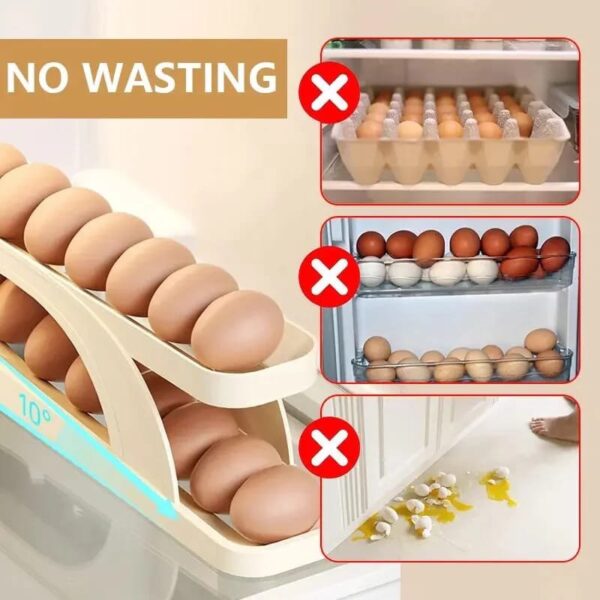 Double Layer Countertop Automatic Scrolling Egg Rack - Image 5