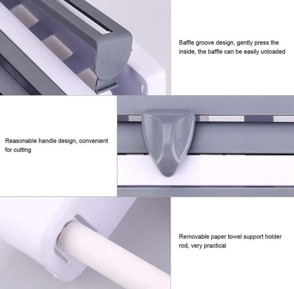 4-in-1 Paper Dispenser and Holder for Kitchen Wraps & Towels - Image 3