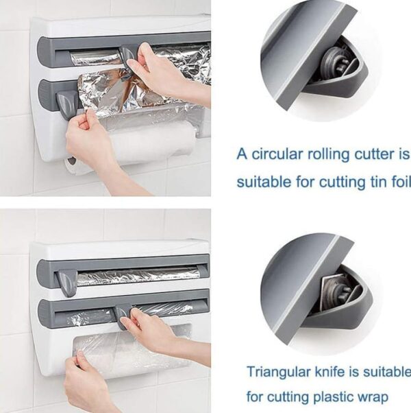 4-in-1 Paper Dispenser and Holder for Kitchen Wraps & Towels - Image 5