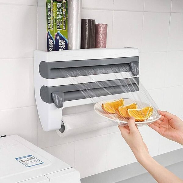 4-in-1 Paper Dispenser and Holder for Kitchen Wraps & Towels