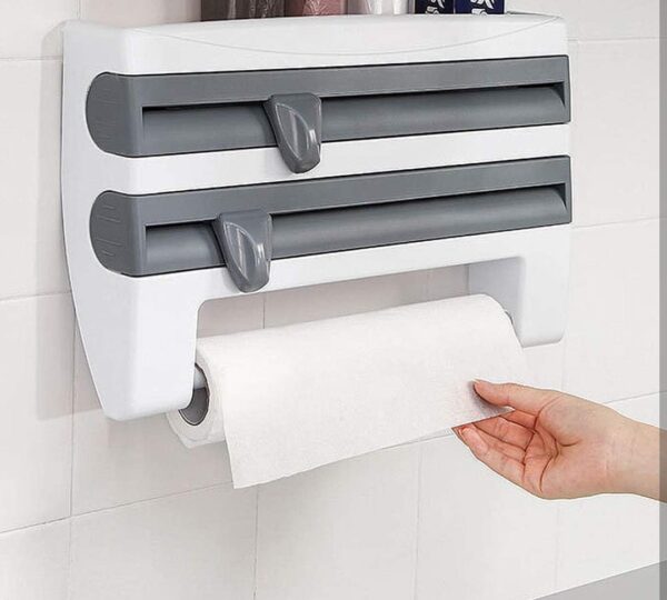 4-in-1 Paper Dispenser and Holder for Kitchen Wraps & Towels - Image 2