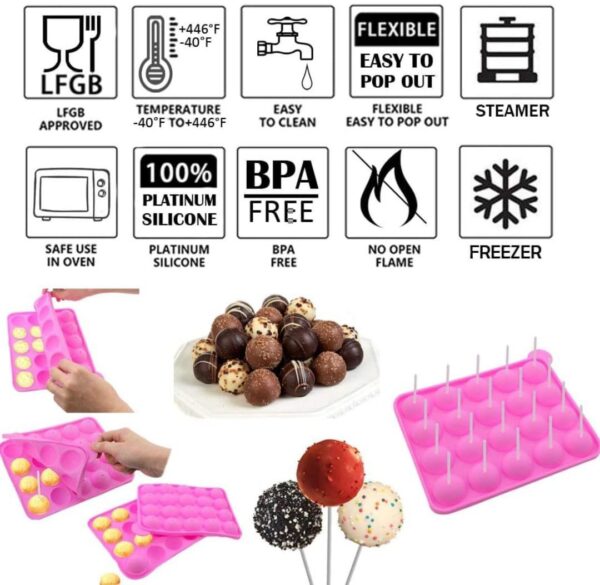 Silicone Lollipop Mold with Sticks - Image 5