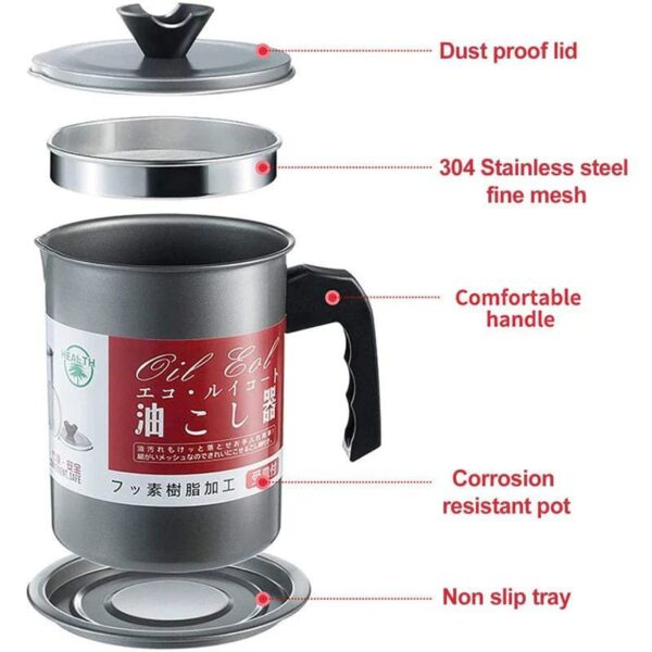 Stainless Steel Oil Strainer Pot with Filter - Image 5