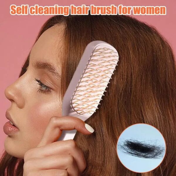 Easy Clean Retractable Bristles, Self Cleaning Hair Brush - Image 5
