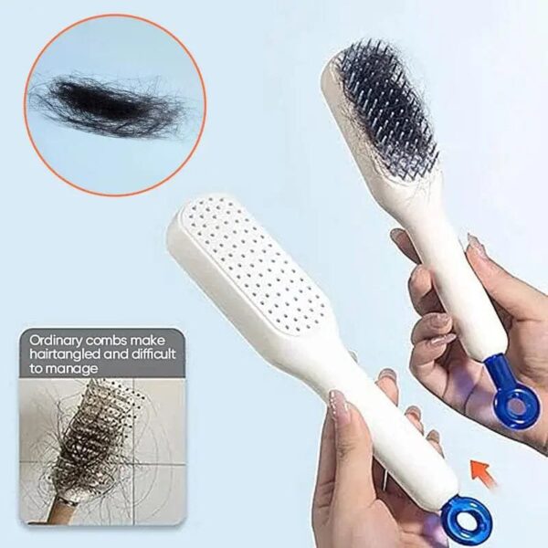 Easy Clean Retractable Bristles, Self Cleaning Hair Brush - Image 4